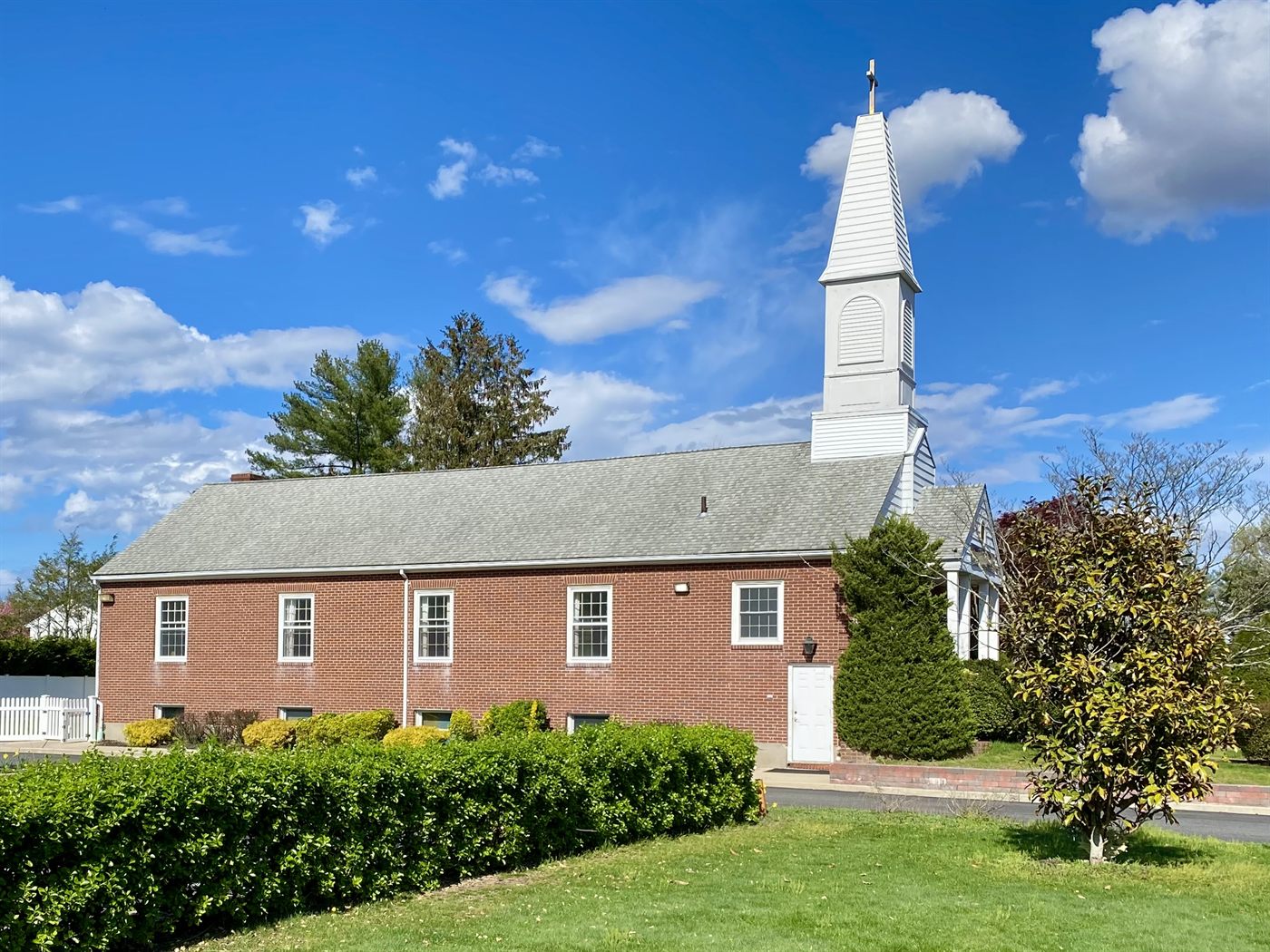 Side view of Community Covenant Church, East Northport NY
