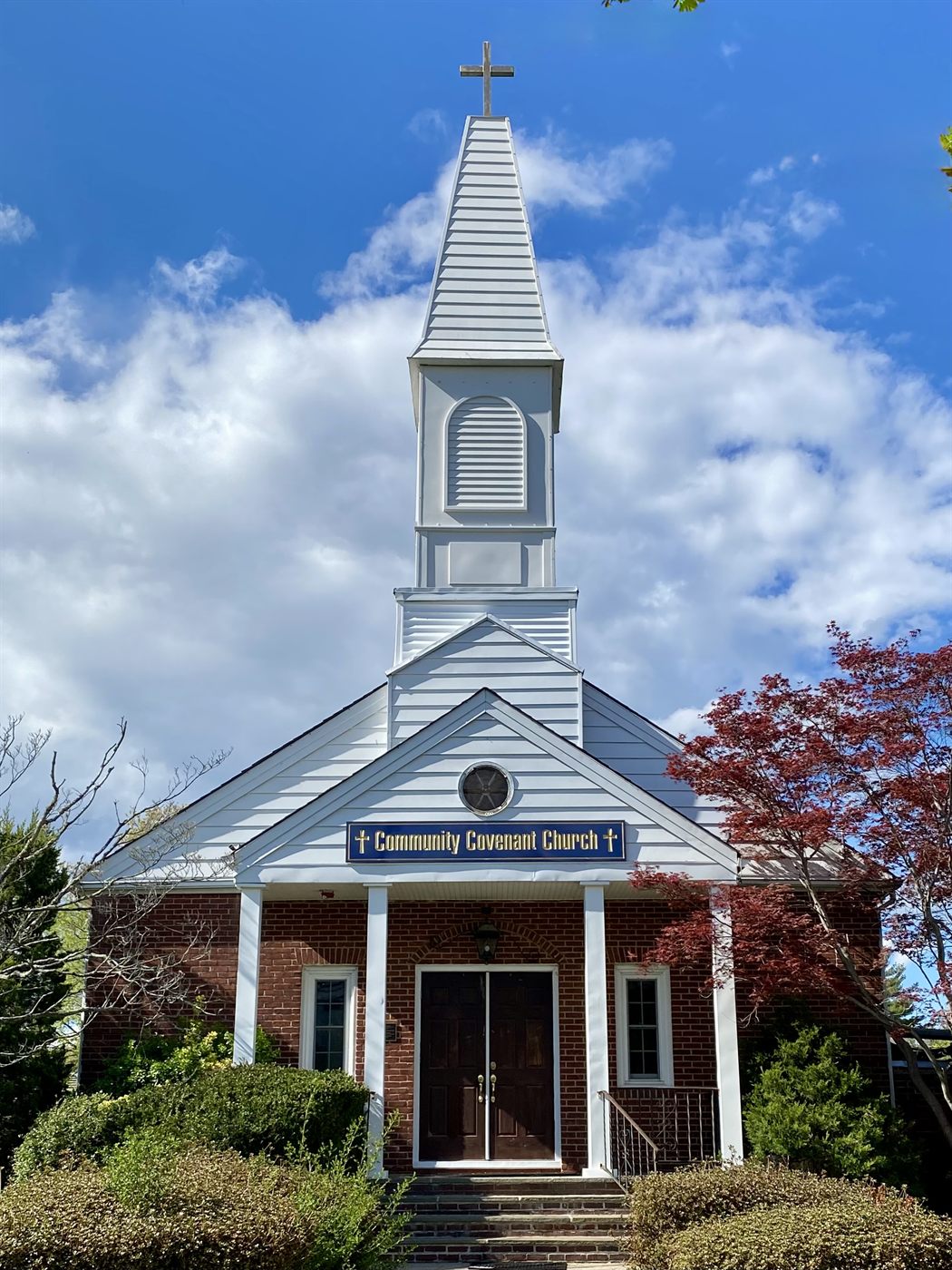 Front of Community Covenant Church, 203 Cedar Rd, East Northport NY
